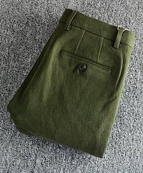 กางเกงสแล็ค แฟชั่น แต่งกระเป๋าข้าง สีเขียว No. 30