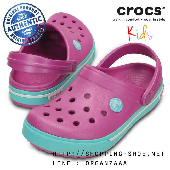 Crocband II.5 Clog Kids - Wild Orchid / Pool ของแท้ Outlet ไทยและอเมริก