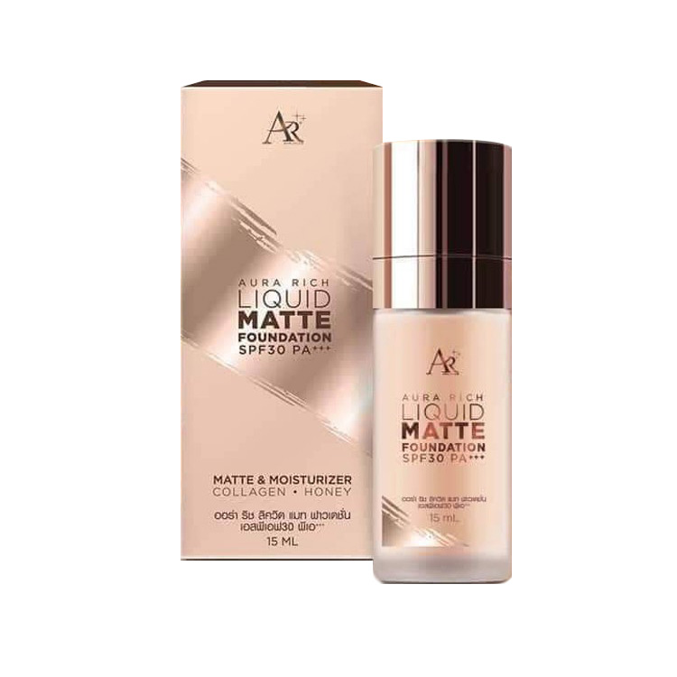 รองพื้นออร่าริช เบอร์1 Aura Rich Liquid Matte Foundation SPF30 PA+++