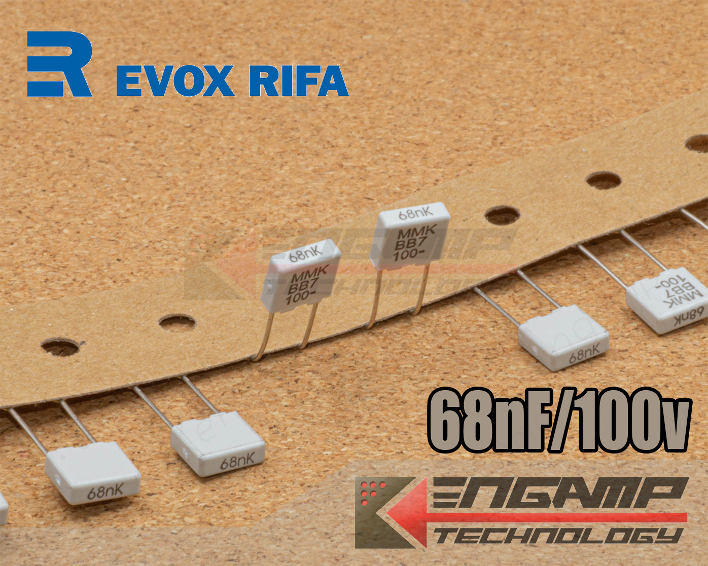 (10ตัว) [F-CAP] 68nF/100V 68nK100V 10% EVOX 2.3x7 H6.5mm P=5mm
