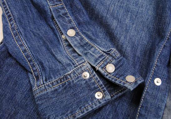 เสื้อเชิ้ตแขนยาว ผ้ายีนส์เนื้อดี สไตล์ยุโรป Stooge น้ำเงินเข้ม size No.38