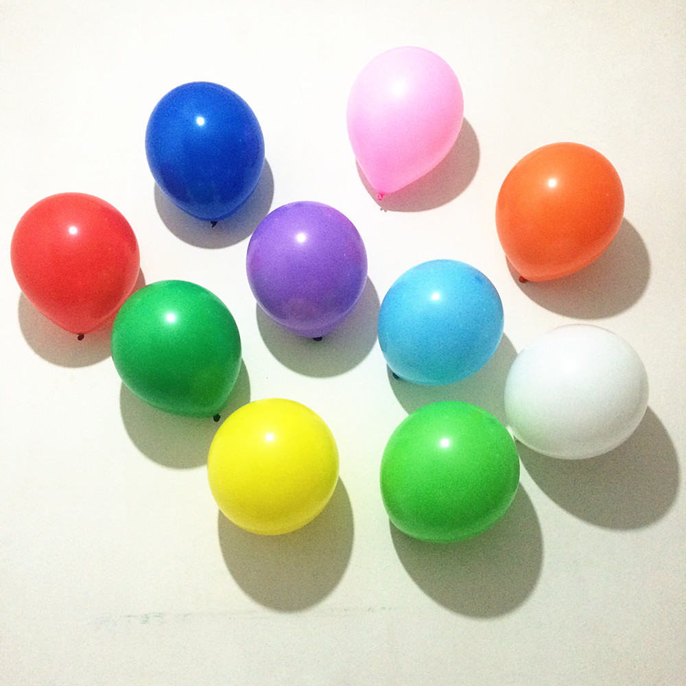 ลูกโป่งกลมเนื้อสแตนดาร์ท สีมาตรฐาน คละสี ไซส์ 10 นิ้ว แพ็คละ 10 ใบ (Round Balloons Size 10" - Mixed Standard Color)
