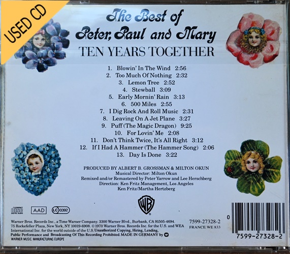 Used CD Peter Paul and Mary - 10 years together