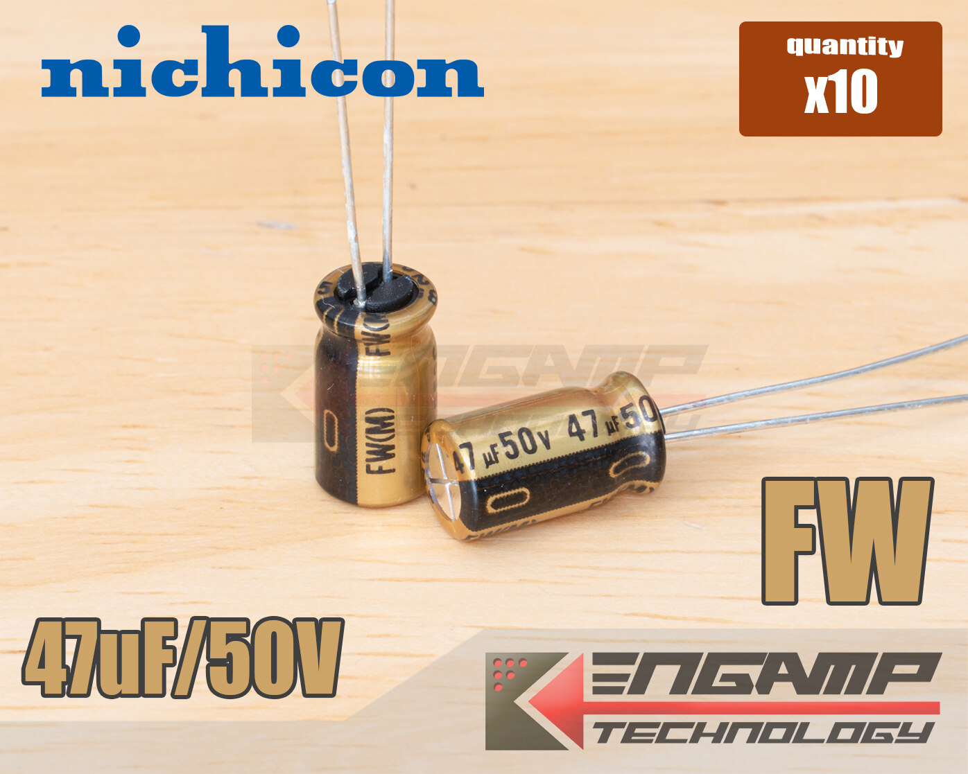 (10ตัว) [E-CAP] 47uF/50V 85ºC Nichicon FW(M) 6.3x11mm P=2.5mm