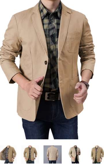 สูทผู้ชาย เสื้อสูทแฟชั่นชาย ใหญ่พิเศษ สลิมฟิต ติดกระเป๋า23 Size No.38 40-42-44-46 48 รอบอกนิ้ว ดำ กากี ครีม