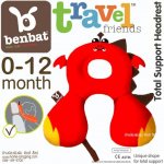 หมอนรองคอและศีรษะเด็ก BENBAT Travel Friends ให้นอนตามหลักสรีระ สำหรับวัย 0-12 เดือน สีแดง ลายมังกร