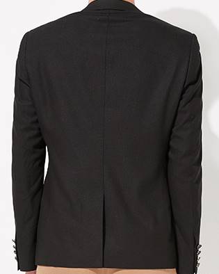 เสื้อสูทแฟชั่นชาย ปกปิด กระดุมดำหรู Size No.35 37 ดำ