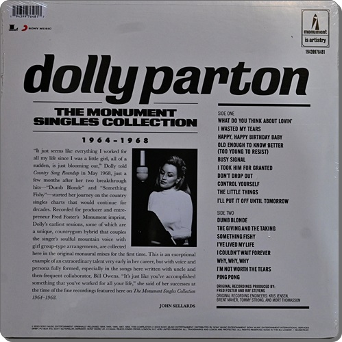 Dolly Parton - The Monument Singles Collection 1964-1968 1Lp New