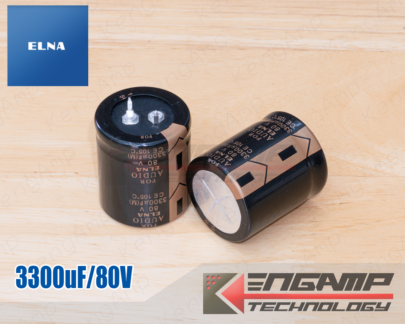 (1ลูก) [E-CAP] 3300uF/80V 105C ELNA for Audio 30x35mm P=10mm