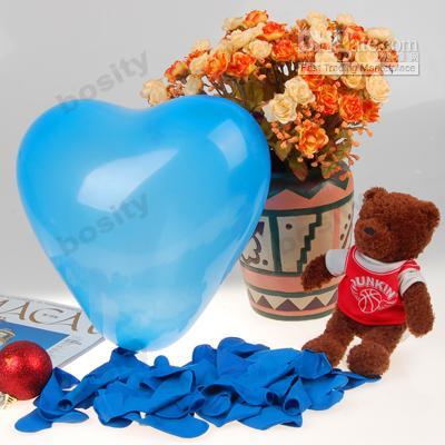 ลูกโป่งหัวใจ สีน้ำเงินไซส์ 11 นิ้ว แพ็คละ 10 ใบ (Heart Latex Balloon - Royal Blue Color 11")