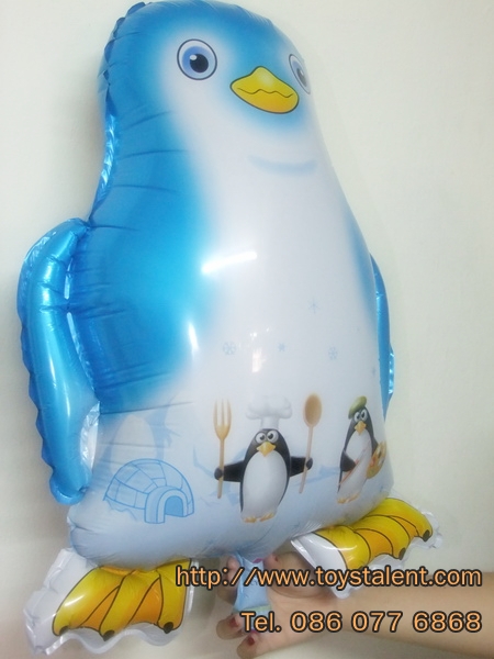 ลูกโป่งฟลอย์เพนกวินสีฟ้า - Blue Penguin Foil Balloon / Item No. TL-B024