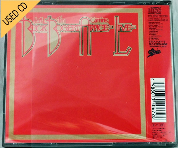 Used CD Jeff Beck +Tim Bogert +Carmine Appice - Live - 2 Disc set