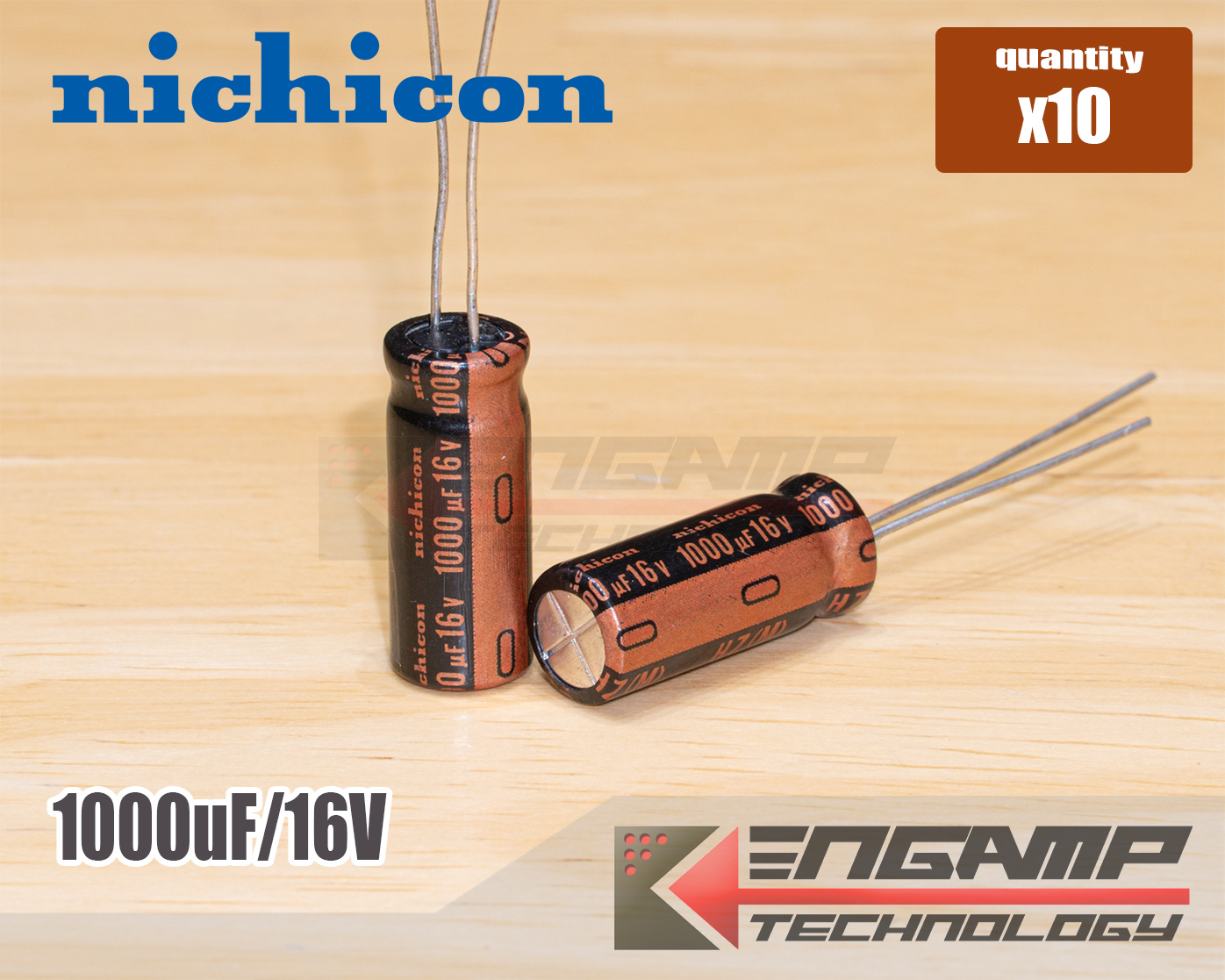 (10ตัว) [E-CAP] 1000uF/16V 105 C Nichicon HZ 8x20mm P=3.5mm