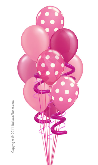 ลูกโป่งกลมนำเข้าพิมพ์ลายจุด สีชมพูอ่อน ไซส์ 12 นิ้ว แพ็คละ 10 ใบ ( Polka Dot Printing Balloon - Light Pink Color )
