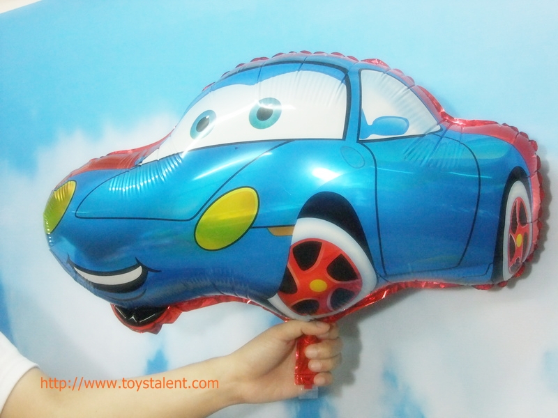 บอลลูนฟลอย์ ทรงการ์ตูนคาร์ สีฟ้า - Blue Car Cartoon Shape Foil Balloon/ Item No.TL-A122