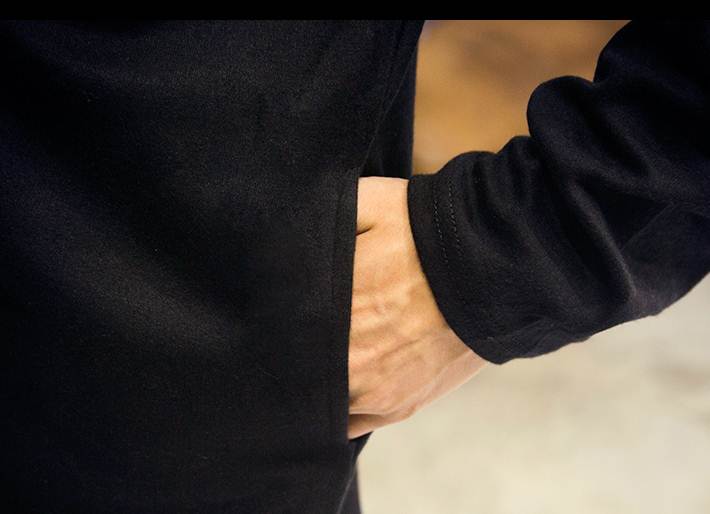 เสื้อคลุม คาดิแกนทูโทน ตัวยาว No 40 42 สีดำ