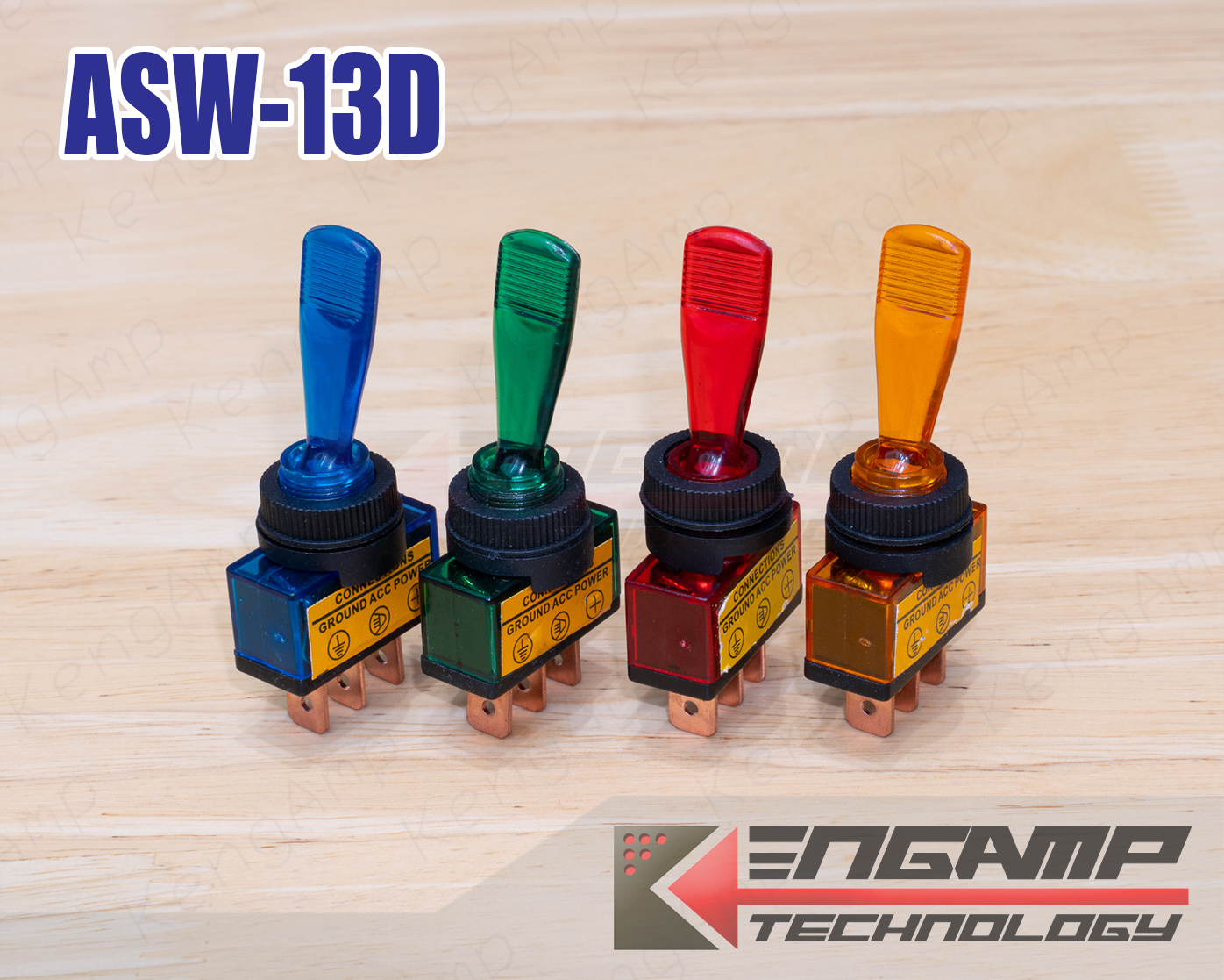 ASW-13D สวิตซ์โยกก้านยาวมีไฟ 12V/20A
