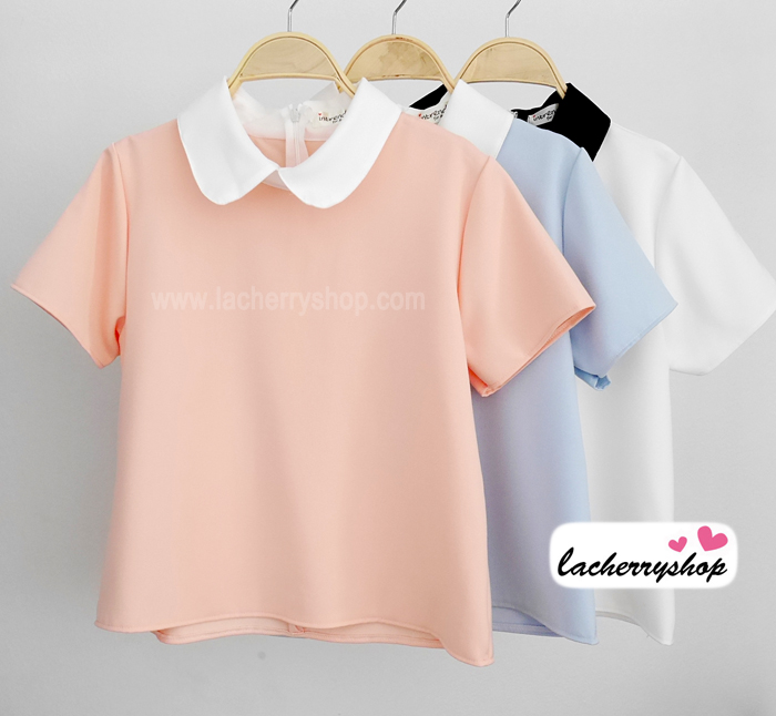 เสื้อแฟชั่นผ้าฮานาโกะ แบบสวยเก๋ๆ คอปกบัว มีซิปหลัง แบบสวยเรียบหรู ผ้าฮานาโกะเนื้อดี ใส่สบาย ใส่ทำงาน ใส่เที่ยวได้ทุกโอกาส สำเนา