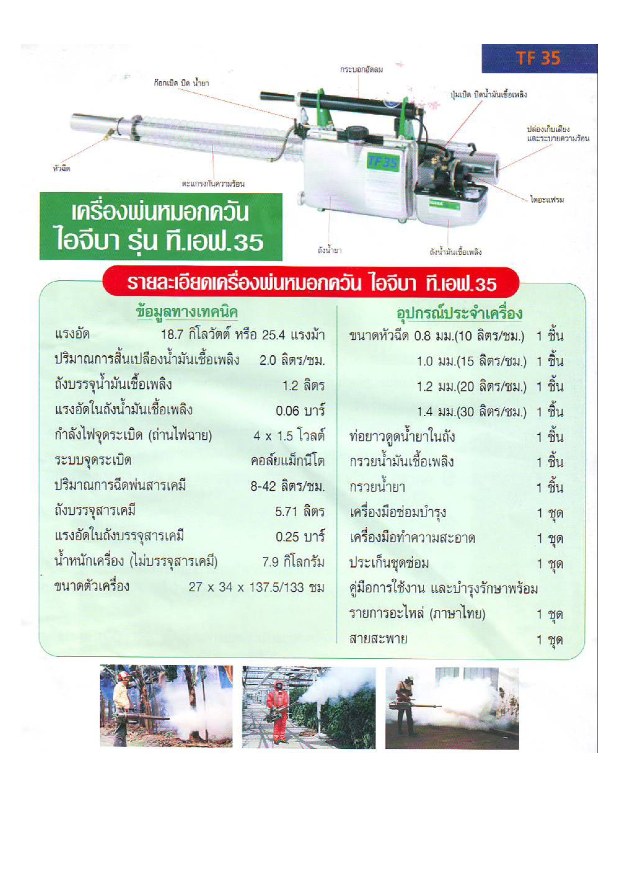 เครื่องพ่นหมอกควัน IGEBA TF35 (เยอรมัน)