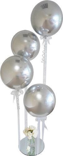 ลูกโป่งฟอลย์ ทรงกลมลูกบอลสีเงิน ไซส์ 22" ORBZ SILVER/ Item No.TQ-A2820199 แบรนด์ Qualatex