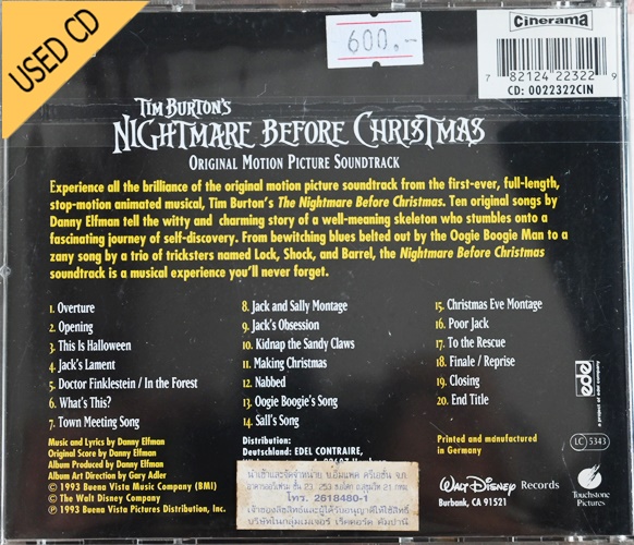 USED CD The Nightmare Before Christmas OST.