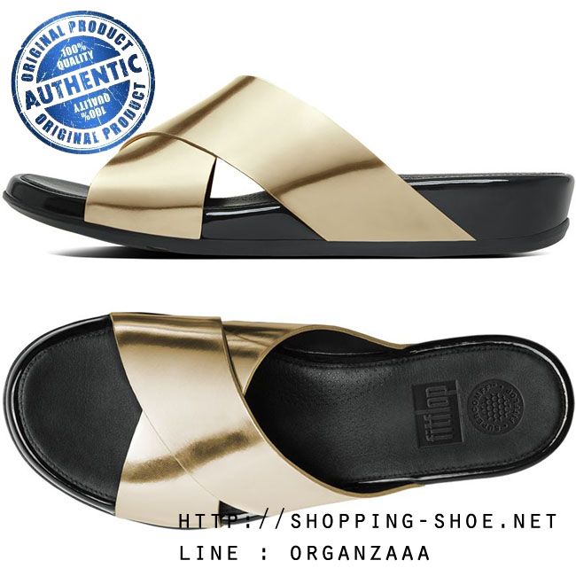 Fitflop AIX Leather Slide Pale Gold ของแท้ นำเข้าจาก USA และ UK