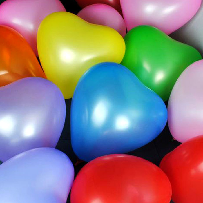 ลูกโป่งหัวใจเนื้อเมททัลลิก สีเหลือง ไซส์ 12 นิ้ว แพ็คละ 10 ใบ (Heart Shape Balloon-Metallic Yellow Color)