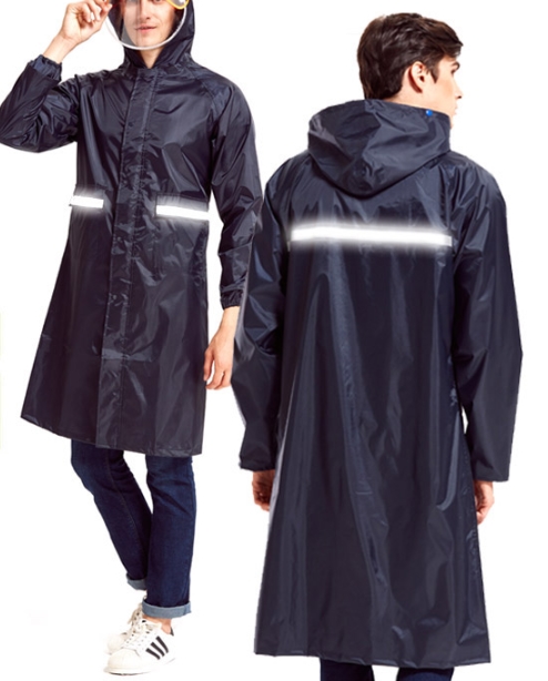 ชุดเสื้อคลุมกันฝน พร้อมหมวกใส มีฮู้ด hood ผ้าร่ม กันลม กันน้ำ Nylon แถบสีสะท้อน No.43 45 47 49 51เขียว เขียวสะท้อน แดง ฟ้า กรม