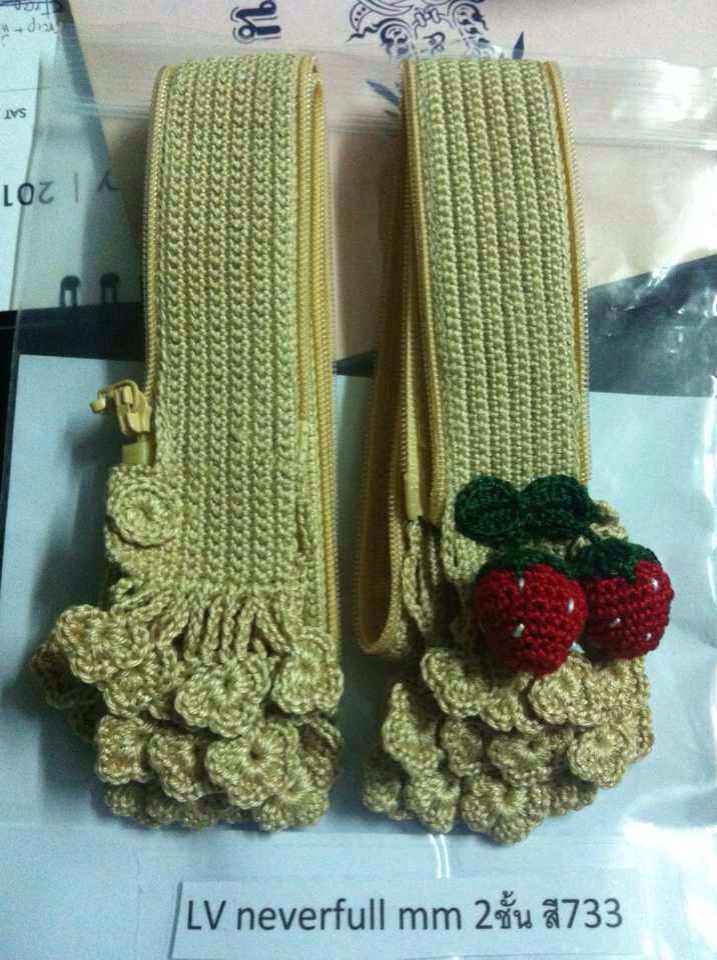 ไหมถักหุ้มหูกระเป๋า LV neverfull