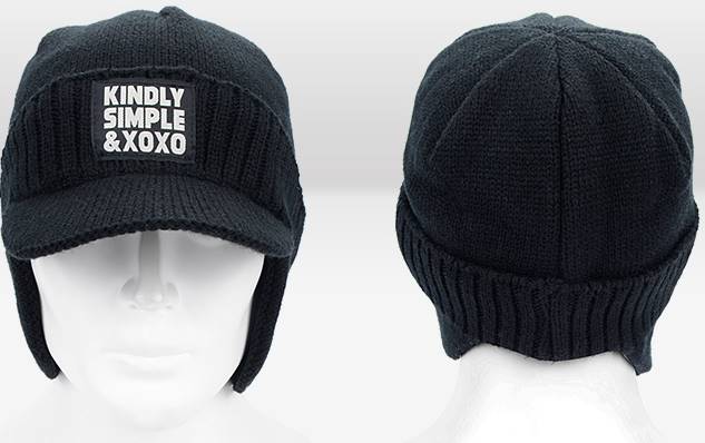 หมวกถัก หมวกไหมพรมกันหนาว +หมวกแก๊บมีปีก ปิดหู สีเทา ดำ แดง น้ำตาล