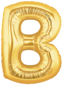 ลูกโป่งฟอยล์รูปตัวอักษร B สีทอง ไซส์จัมโบ้ 40 นิ้ว - B Letter Shape Foil Balloon Size 40" Gold Color