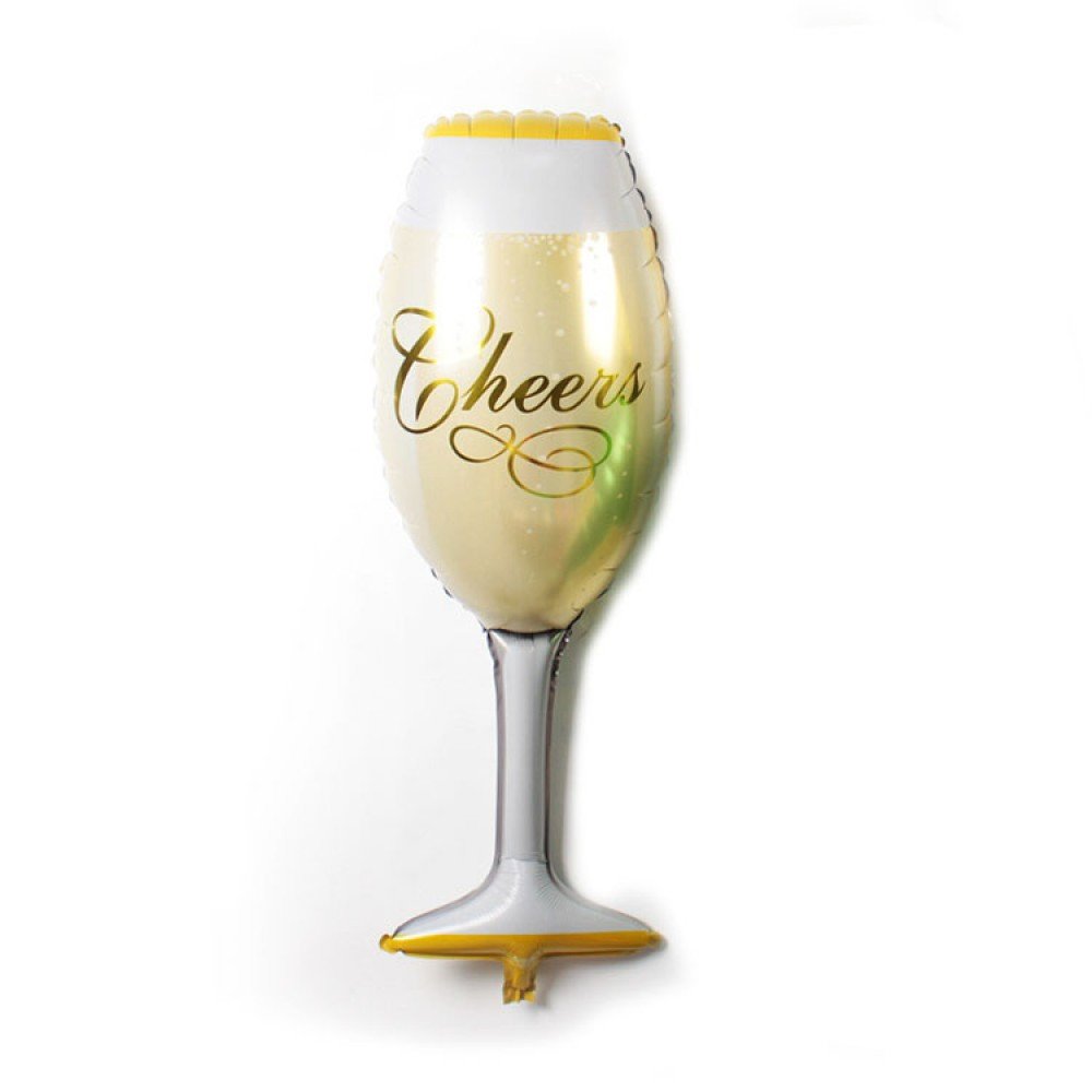 ลูกโป่งฟอยล์รูปแก้วไวน์ แก้วแชมเปญ ไซส์ 92*40 cm. - A Glass of Champagne Shape Foil Balloon / TL-D070