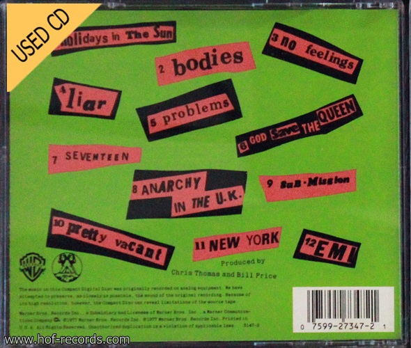 Used CD Sex Pistols - Never Mind the Bollocks here's the Sex pistols