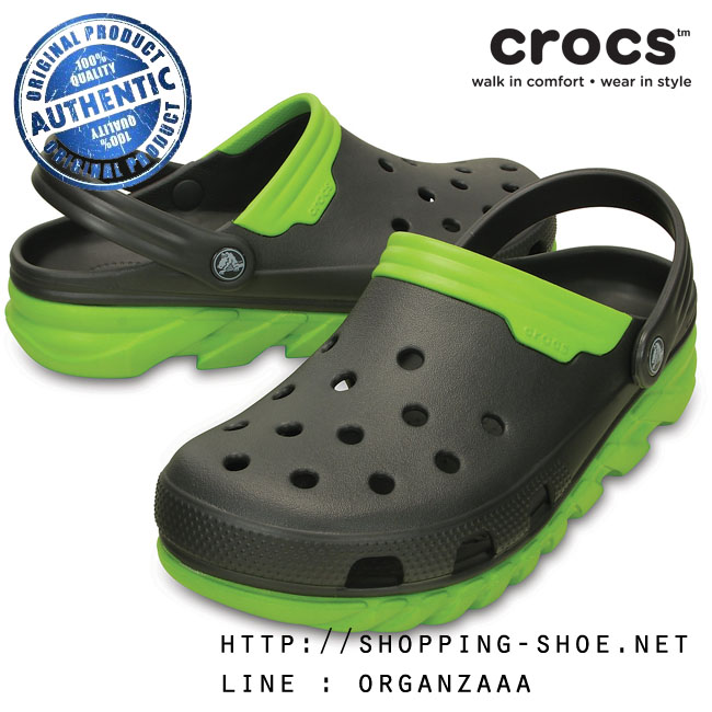 Crocs Duet Max Clog - Graphite / Volt Green ของแท้ Outlet ไทยและอเมริกา