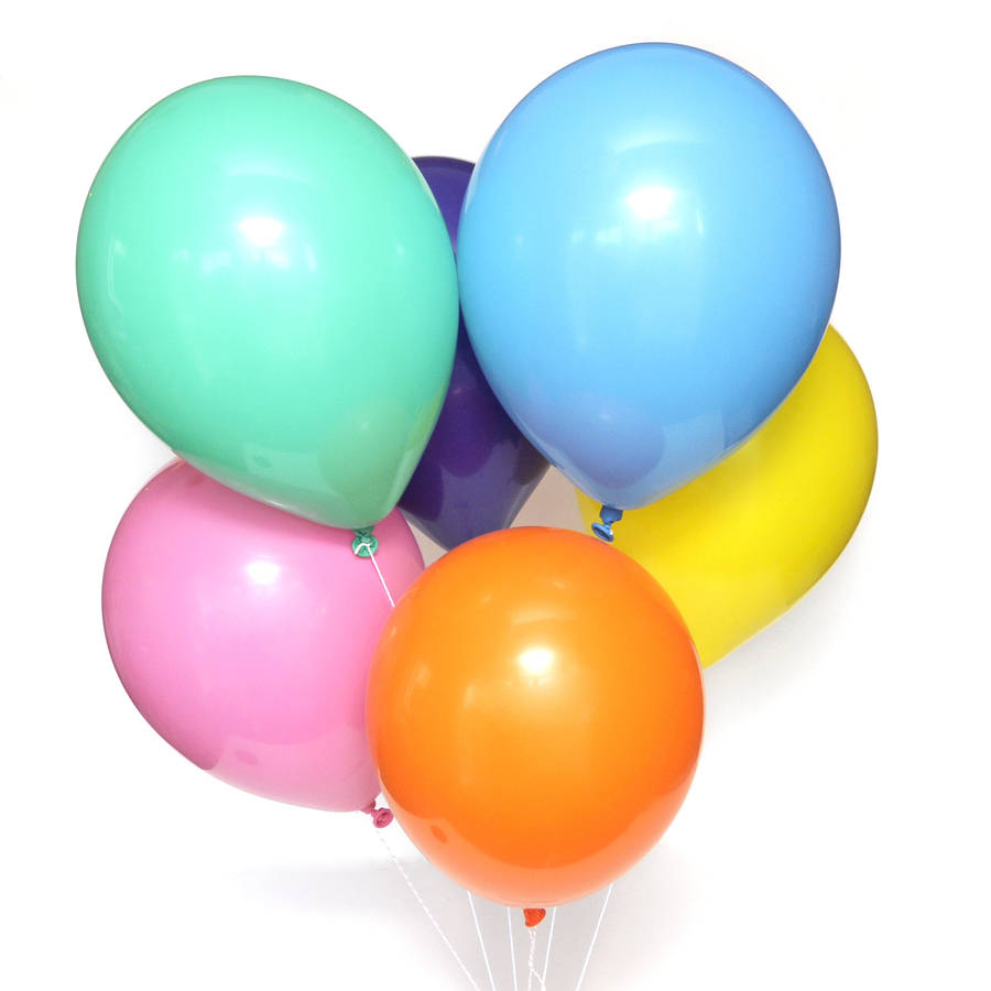 ลูกโป่งกลมเนื้อสแตนดาร์ท คละสี ไซส์ 12 นิ้ว แพ็คละ 10 ใบ (Round Balloon - Mixed Standard Color 12")
