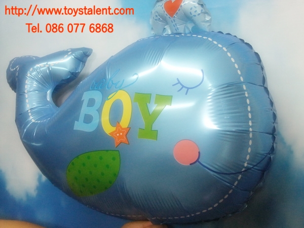 ลูกโป่งฟลอย์ทรงปลาวาฬ Baby Boy - Baby Boy Whale Shape Foil Balloon/Item No.TL-C030