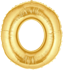 ลูกโป่งฟลอย์รูปตัวอักษร O สีทอง ไซส์จัมโบ้ 40 นิ้ว - O Letter Shape Foil Balloon Size 40" Gold Color