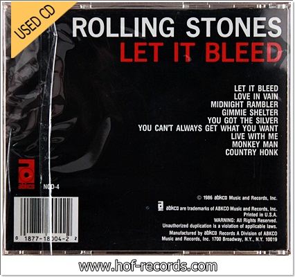 Rolling Stones - Let It Bleed (USA) Used Cd VG++