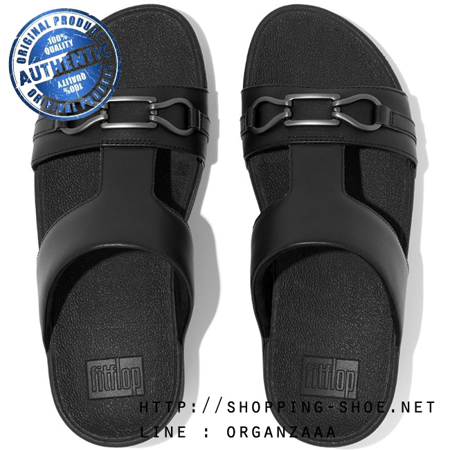 US6 : Fitflop Hallye Chain Slide All Black ของแท้ นำเข้าจาก USA และ UK
