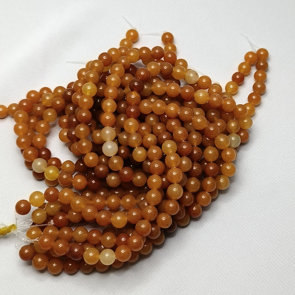 หินหยกน้ำผึ้ง หินเสริมโชคการเงิน เจริญรุ่งเรือง สุขภาพดี มีเงินทอง ยาว 37 ซม. 10 มิล (42 เม็ด)