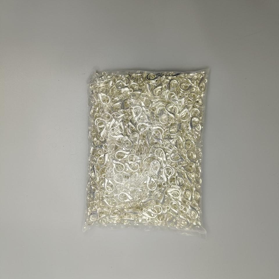 ตะขอทำสร้อย ตะขอก้ามปู 8x15มิล #L (500ชิ้น) สีเงิน