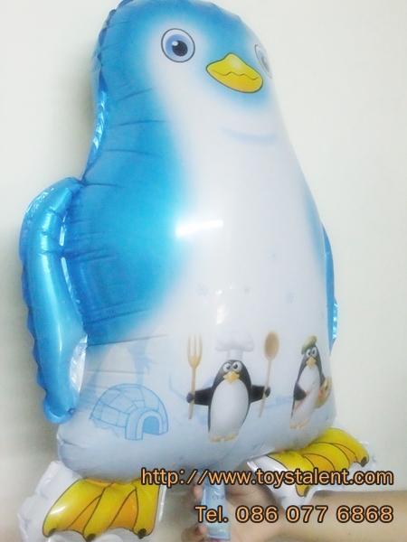 ลูกโป่งฟลอย์เพนกวินสีฟ้า - Blue Penguin Foil Balloon / Item No. TL-B024