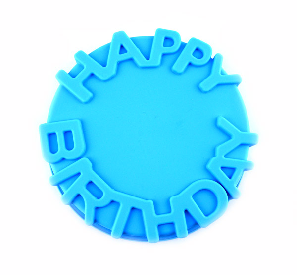 พิมพ์ซิลิโคนลาย HAPPY BIRTHDAY ขนาด 8 นิ้ว (คละสี)