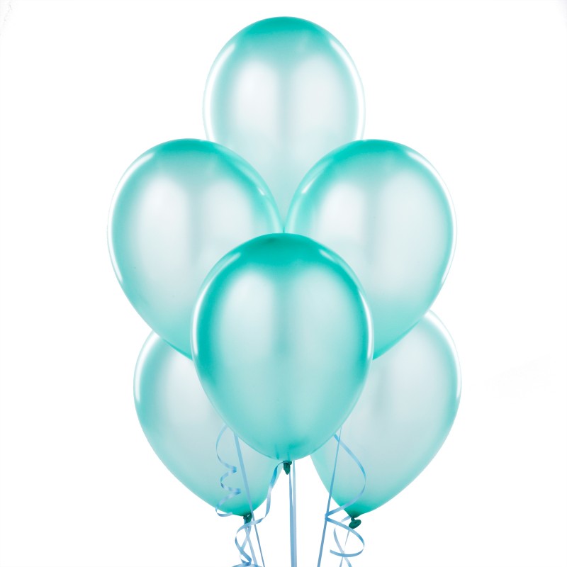 ลูกโป่งกลมเนื้อมุก สีเขียวอ่อนน้ำทะเล ไซส์ 10 นิ้ว แพ็คละ 10 ใบ (Round Balloons Size 10" - Pearl Sea Green Color)