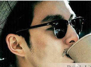 กรอบแว่นตาแฟชั่นกันแดด เรโทร วินเทจ แบบกึ่งโลหะ ครึ่งกรอบ ( ชา)