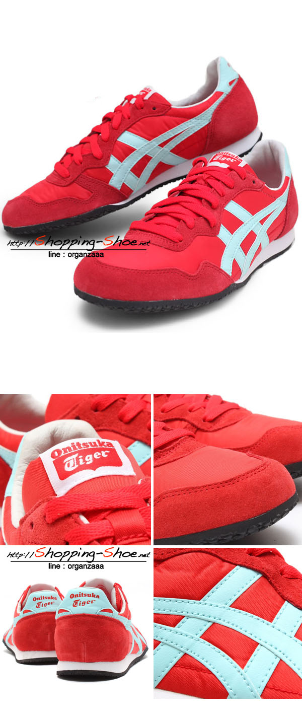 Onitsuka Tiger Serrano - Red / Light Blue ของแท้ มีกล่อง ป้ายครบ