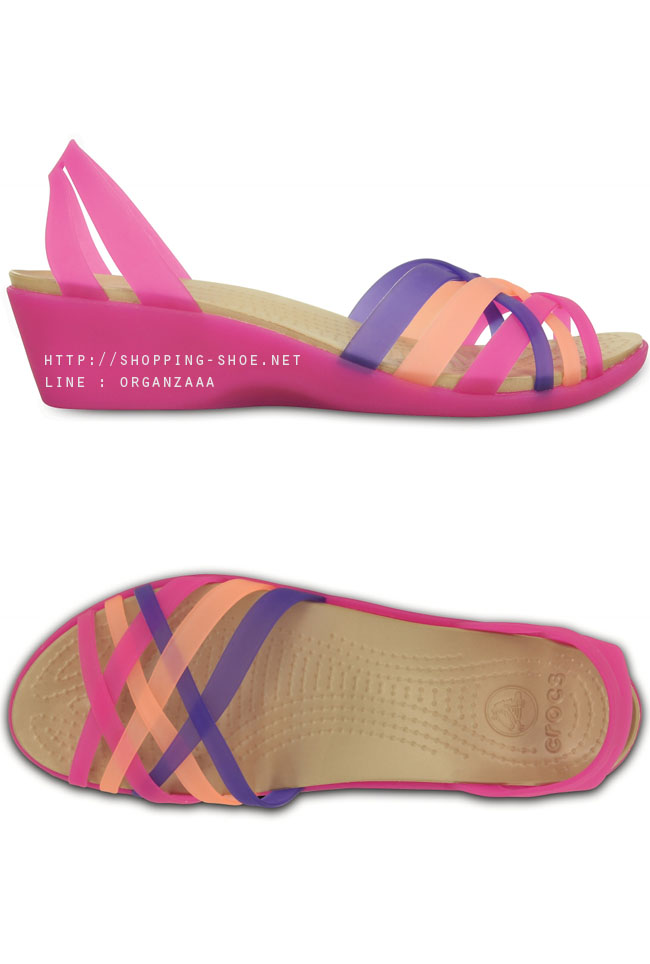 Crocs Huarache Mini Wedge - Vibrant Violet / Melon ของแท้ Outlet ไทยและอเมริกา