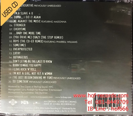 Britney Spears- Greatest Hits (Thai ) Used CD 1 Dise VG++