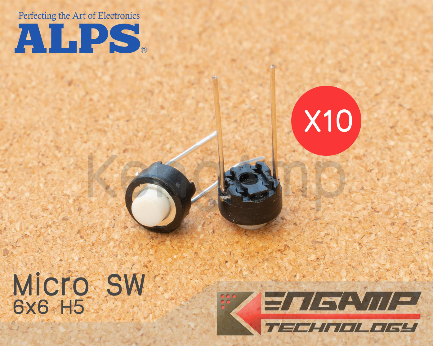 (10ตัว) [SW] Micro Switch 6x6x5 2ขา ALPS SKRGAED010 หรือ SKRGAFD010