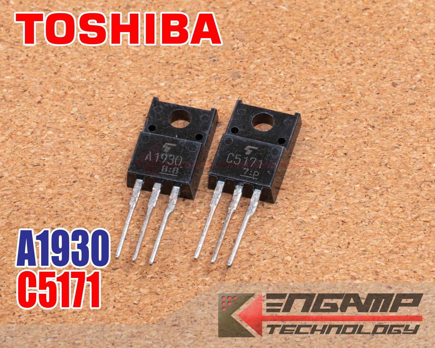 (1คู่) [TR] 2SA1930+2SC5171 TOSHIBA PNP+NPN 2A 180V 20W Driver Stage Amplifier Applications